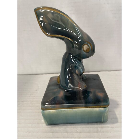 Vintage Blue Mountain Pottery Bunny Treasure Box Figurine 7” Canada - Picture 3 of 11